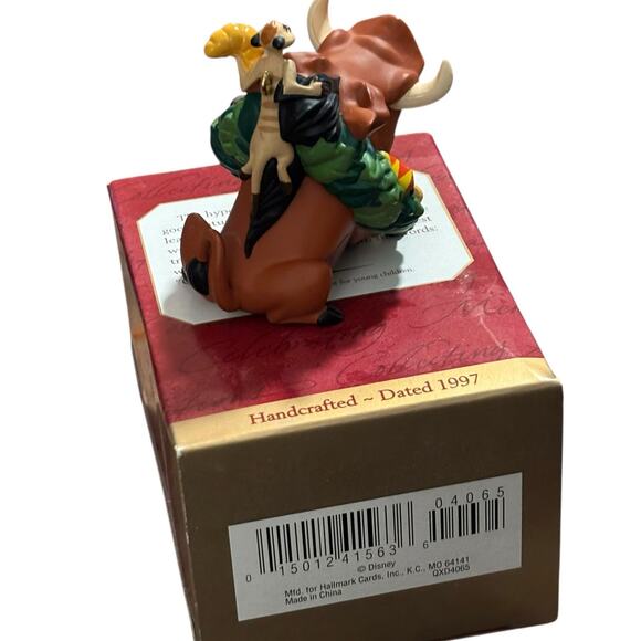 Hallmark Keepsake 1997 Disney Lion King Timon & Pumbaa Christmas Ornament - Picture 3 of 4